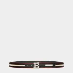 B Buckle Fabric 35mm Belt In Black