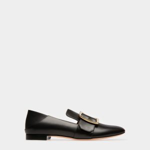 Janelle Women's Calf Leather Slipper In Black