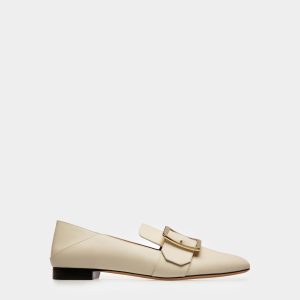 Janelle Women's Calf Leather Slipper In Bone