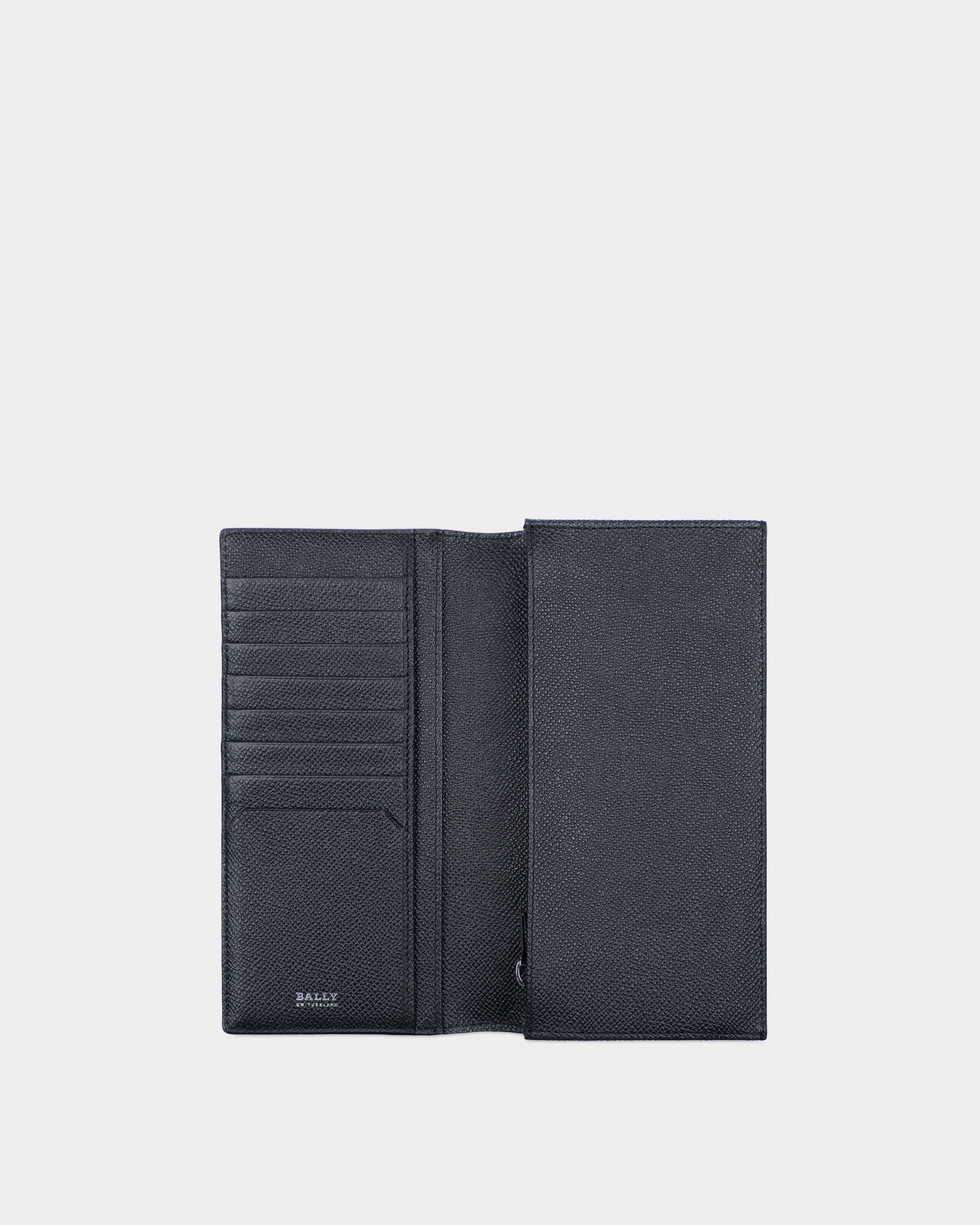 Lettering Continental Wallet In Blue Leather - Image 3