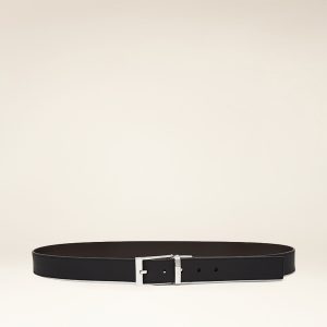 Reversible And Adjustable Belt in Black Leather
