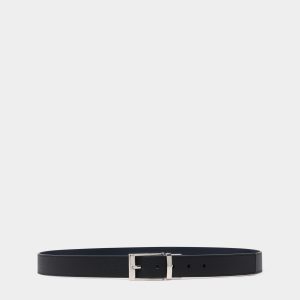 Reversible And Adjustable Belt in Black Leather