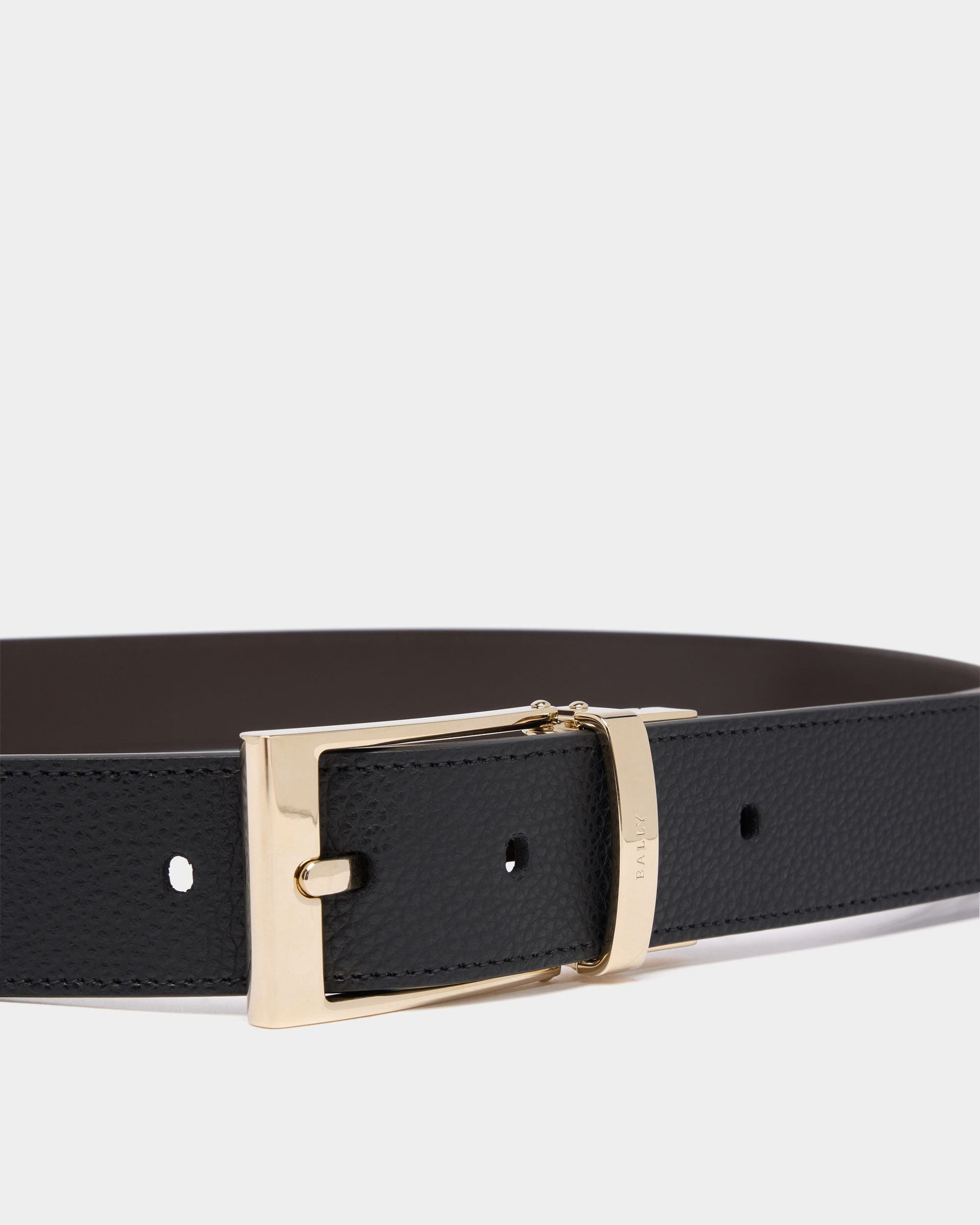 Dress 35mm Reversible And Adjustable Belt in Black And Coffee Leather - Image 3