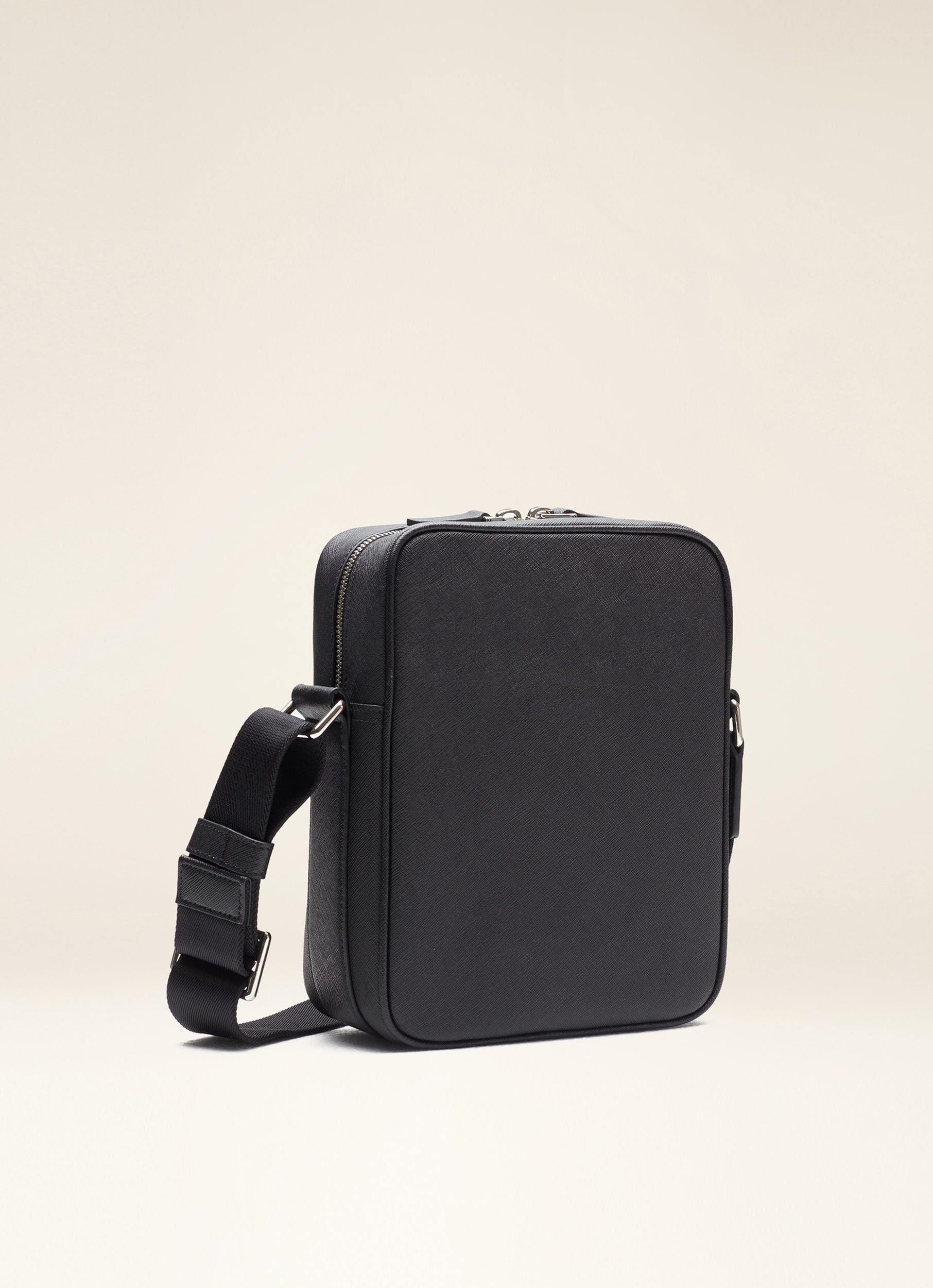 Men's Black Casual Crossbody Bag - Image 2