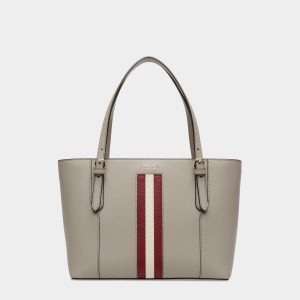 Tote In Beige Embossed Leather