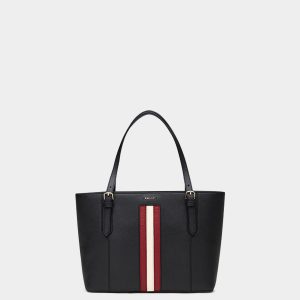Tote in Black Embossed Leather