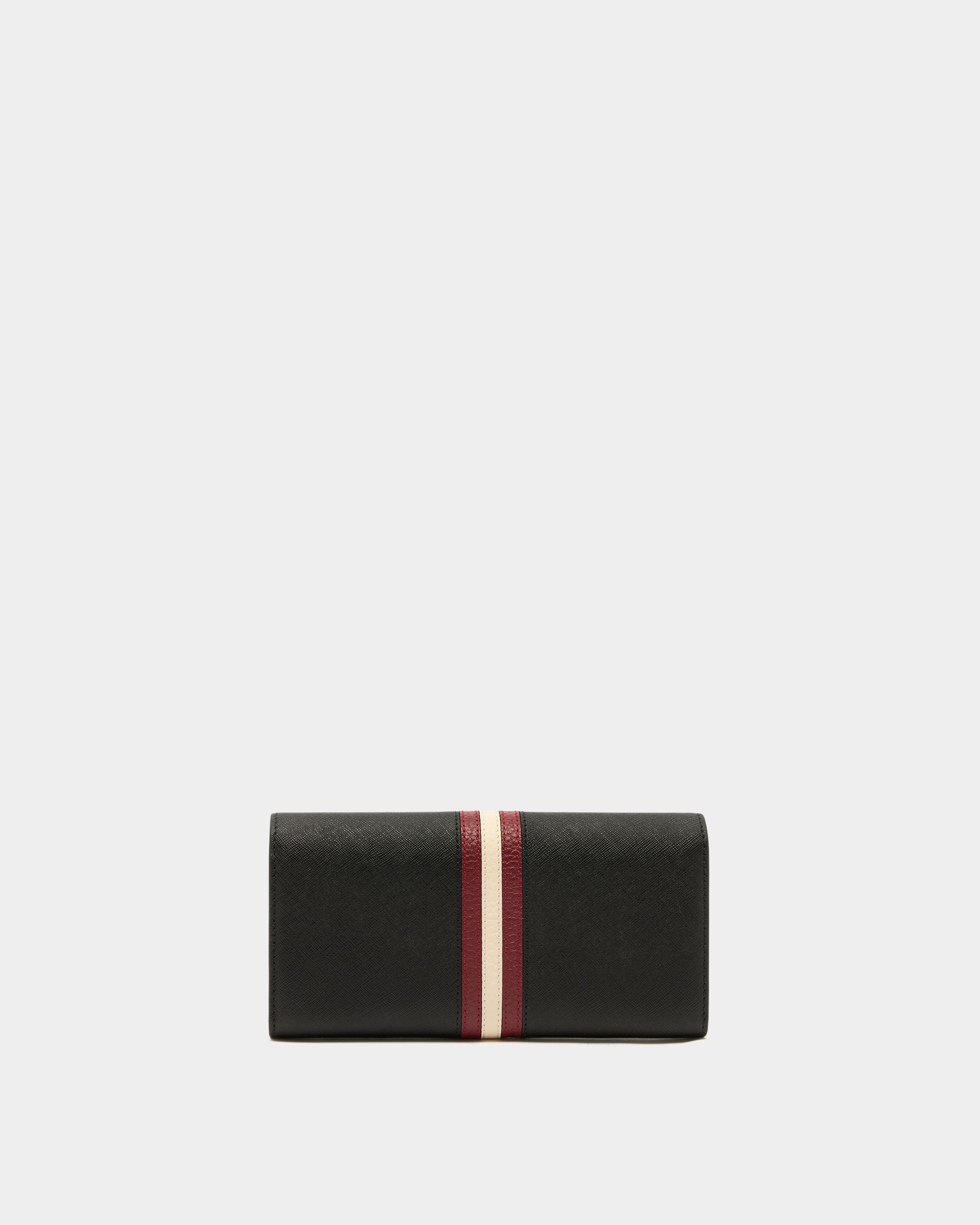 Long Wallet in Black Embossed Leather With a Bally Ribbon - Image 2