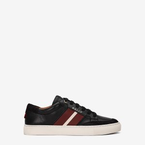 Women's Casual Black And Red Leather Sneakers