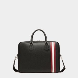 Briefcase In Black Grained Leather