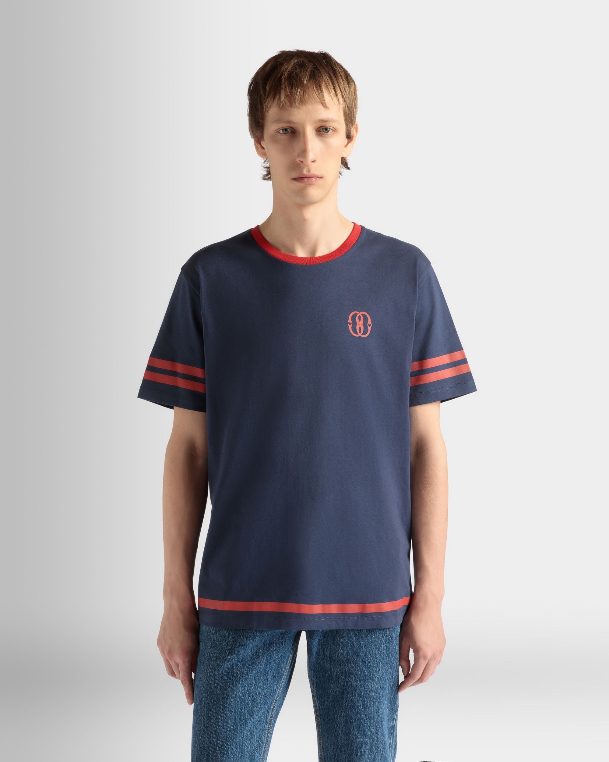 520 T-Shirt In Navy Blue Cotton - Image 3