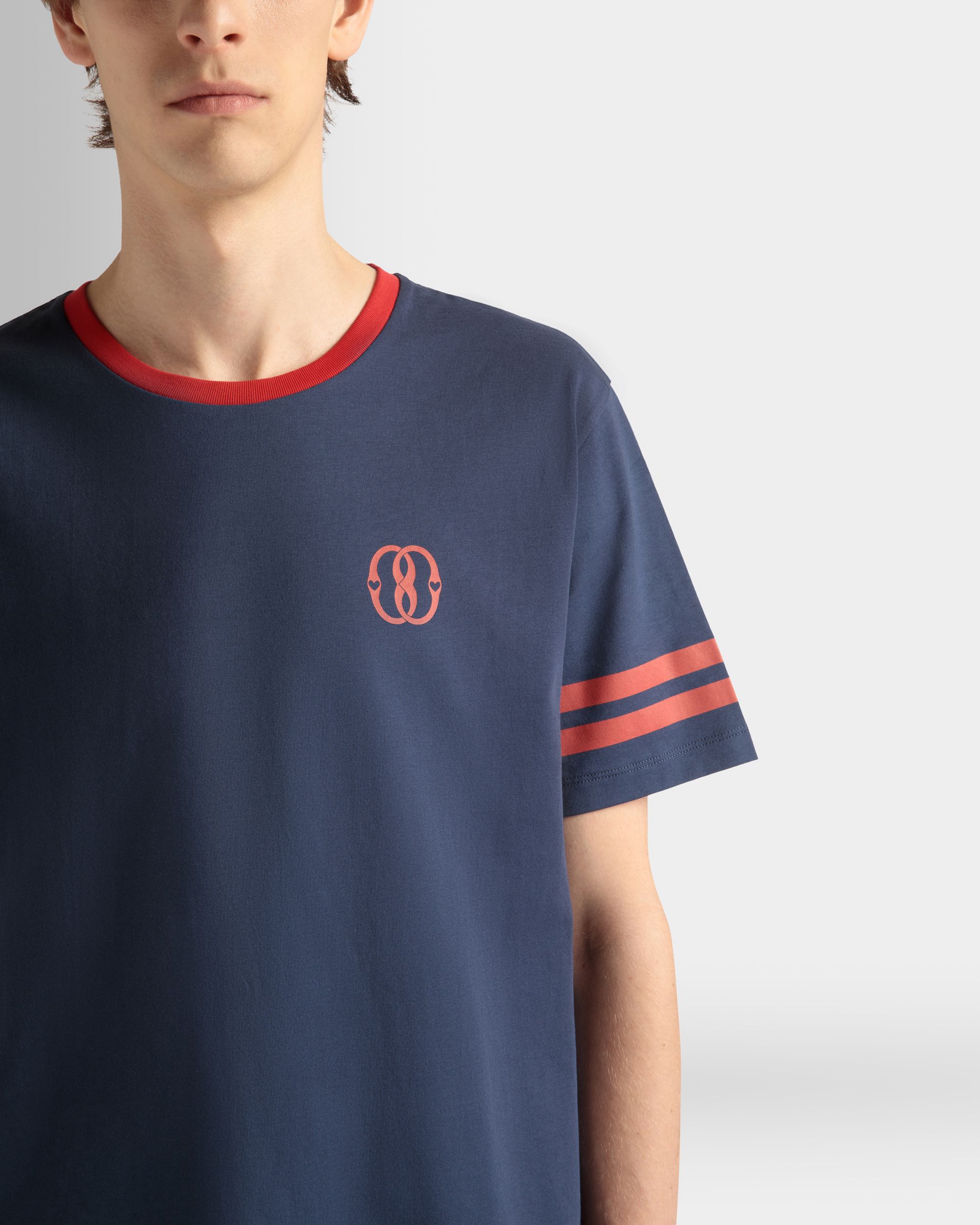 520 T-Shirt In Navy Blue Cotton - Image 4