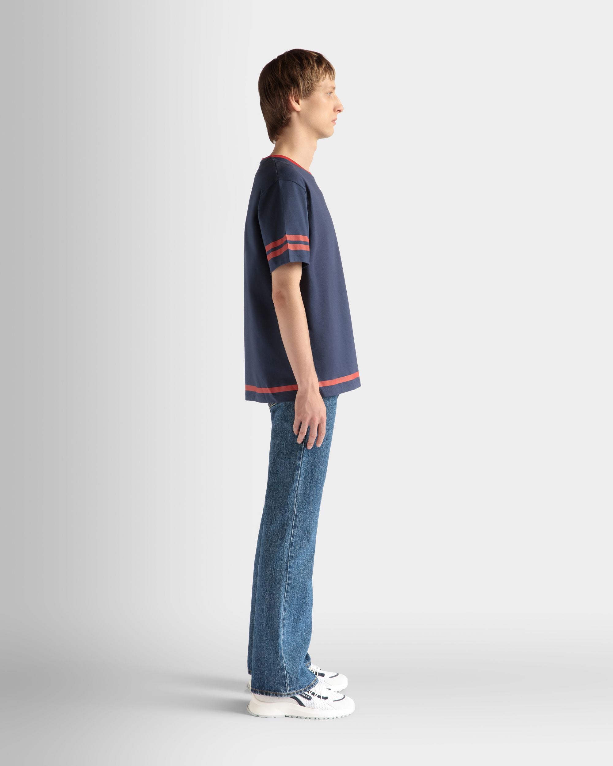 520 T-Shirt In Navy Blue Cotton - Image 8