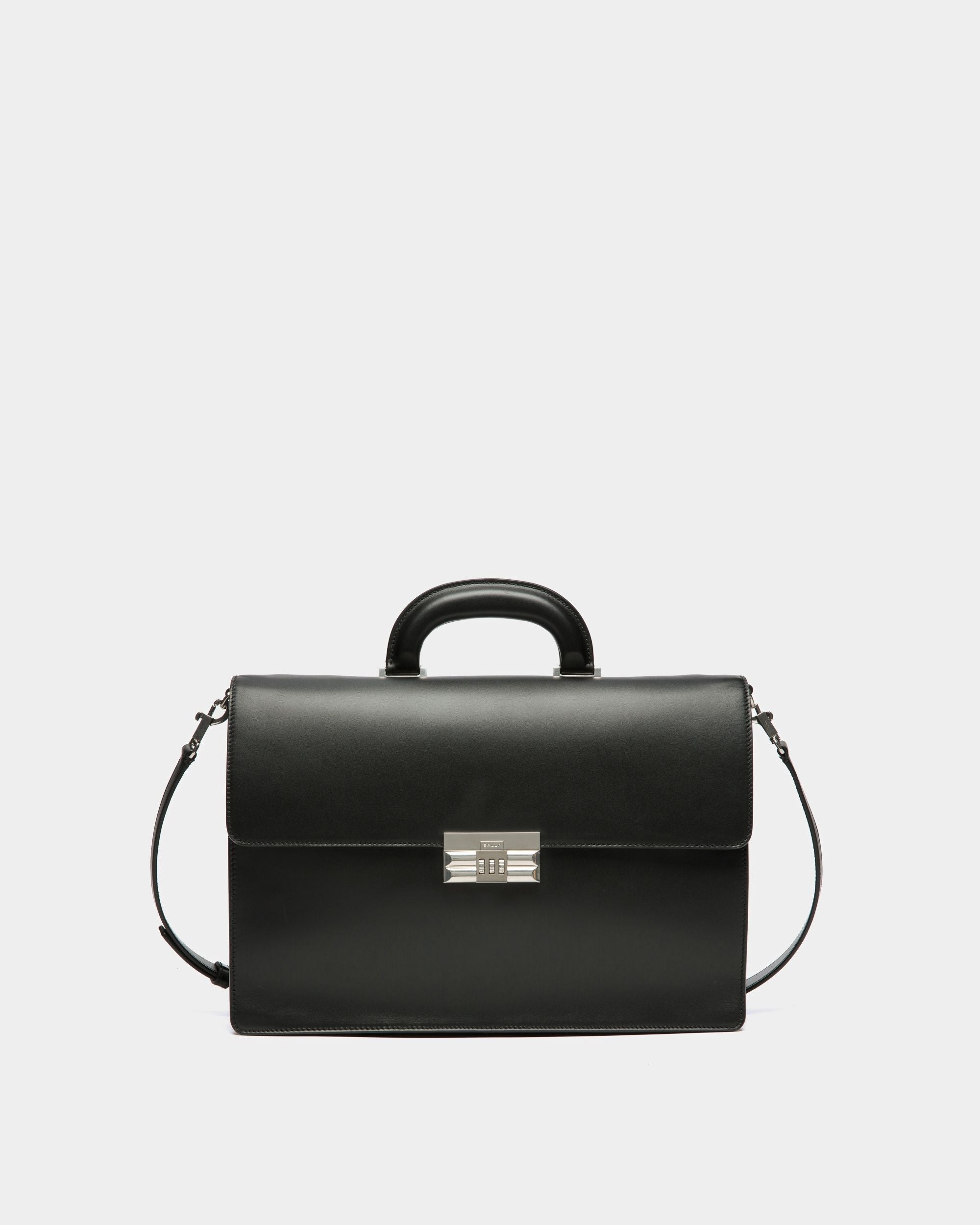 Busy Bally Briefcase in Black Leather
