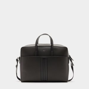 Mythos Briefcase in Grey Recycled Leather