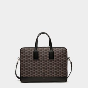 Pennant Briefcase in Black Pennant Motif