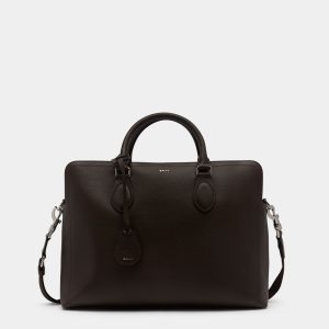 Capitol Briefcase in Ebano Grained Leather