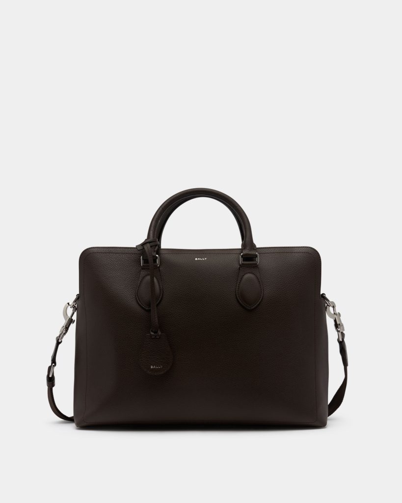 Capitol Briefcase in Ebano Grained Leather