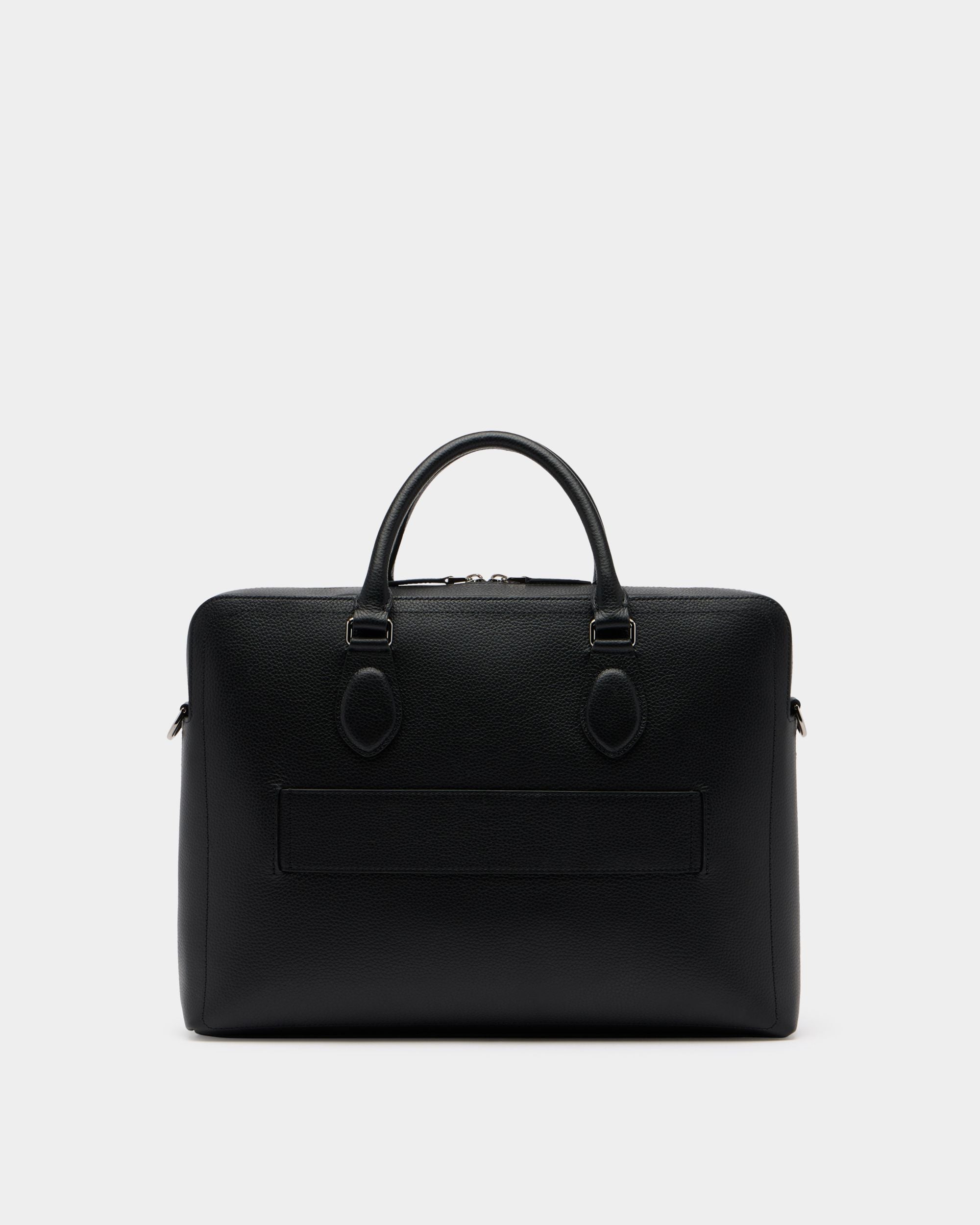 Capitol Briefcase in Black Grained Leather - Image 2