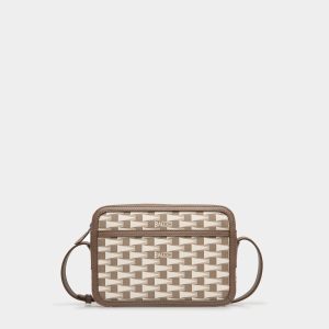 Pennant Crossbody Bag in Beige Pennant Motif TPU