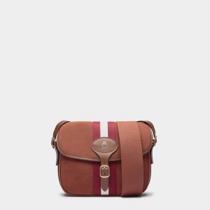 Beckett Crossbody Bag in Red Cotton Canvas