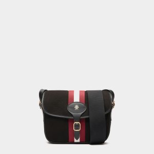 Beckett Crossbody Bag in Black Canvas