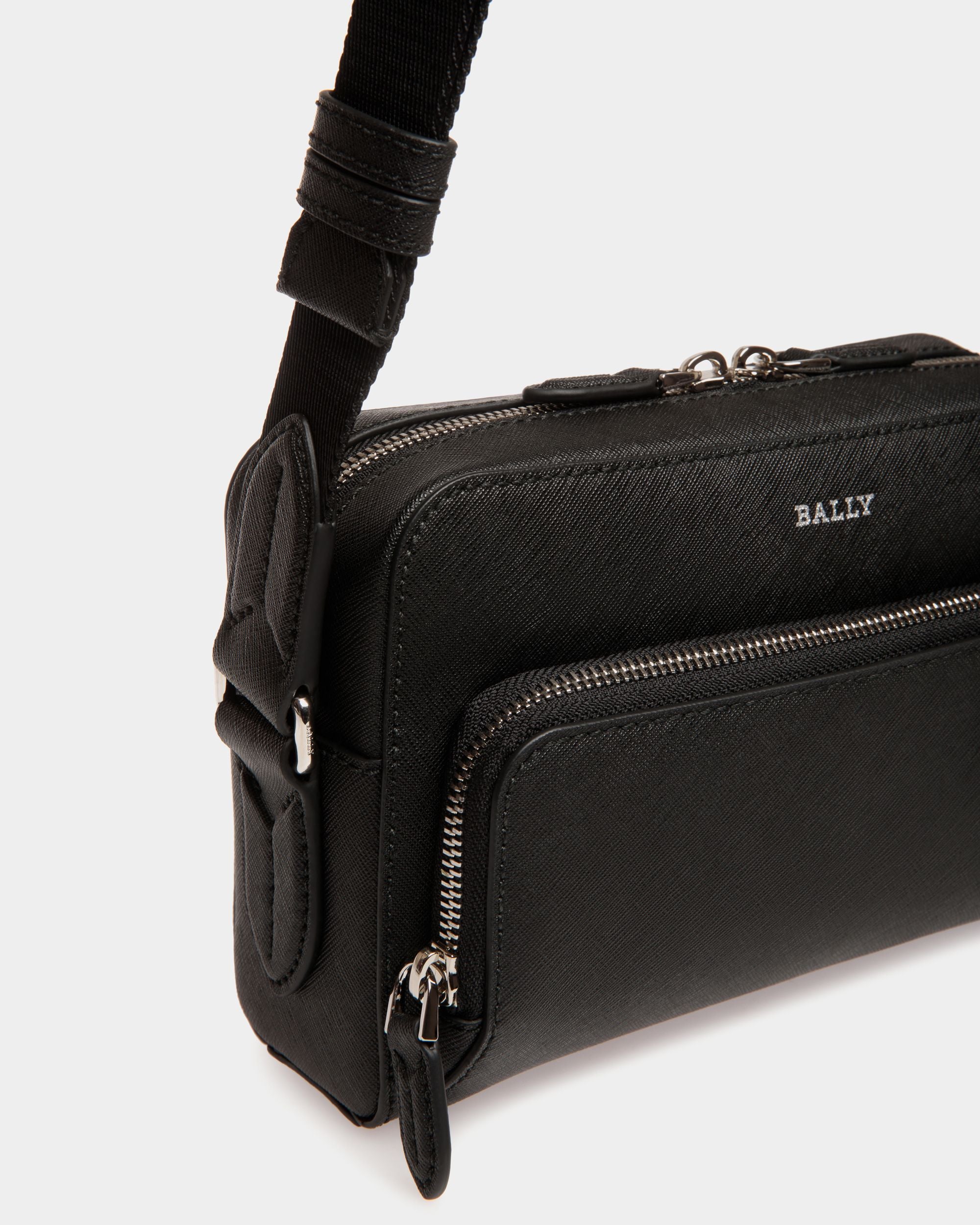 Crossbody Bag in Black Embossed Leather - Image 5