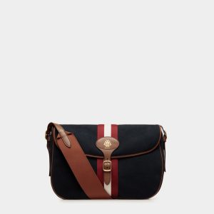Beckett Crossbody Bag in Navy Blue Cotton Canvas