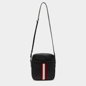 Code Crossbody Bag in Black Leather