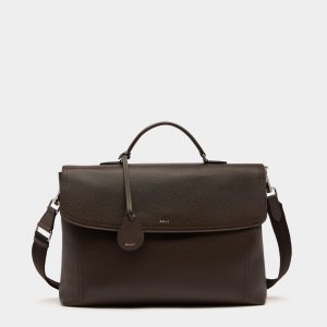 Capitol Briefcase in Ebano Grained Leather