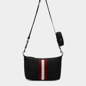 Code Crossbody Bag in Black Nylon