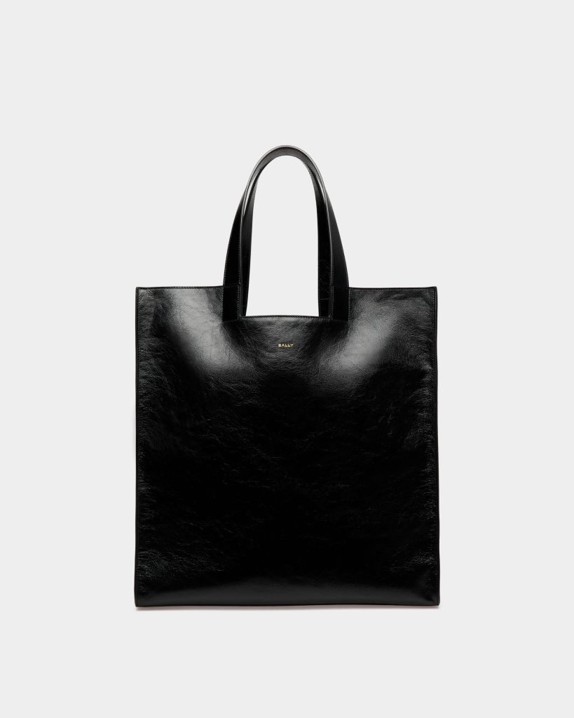 Easy Bally Tote In Black Leather
