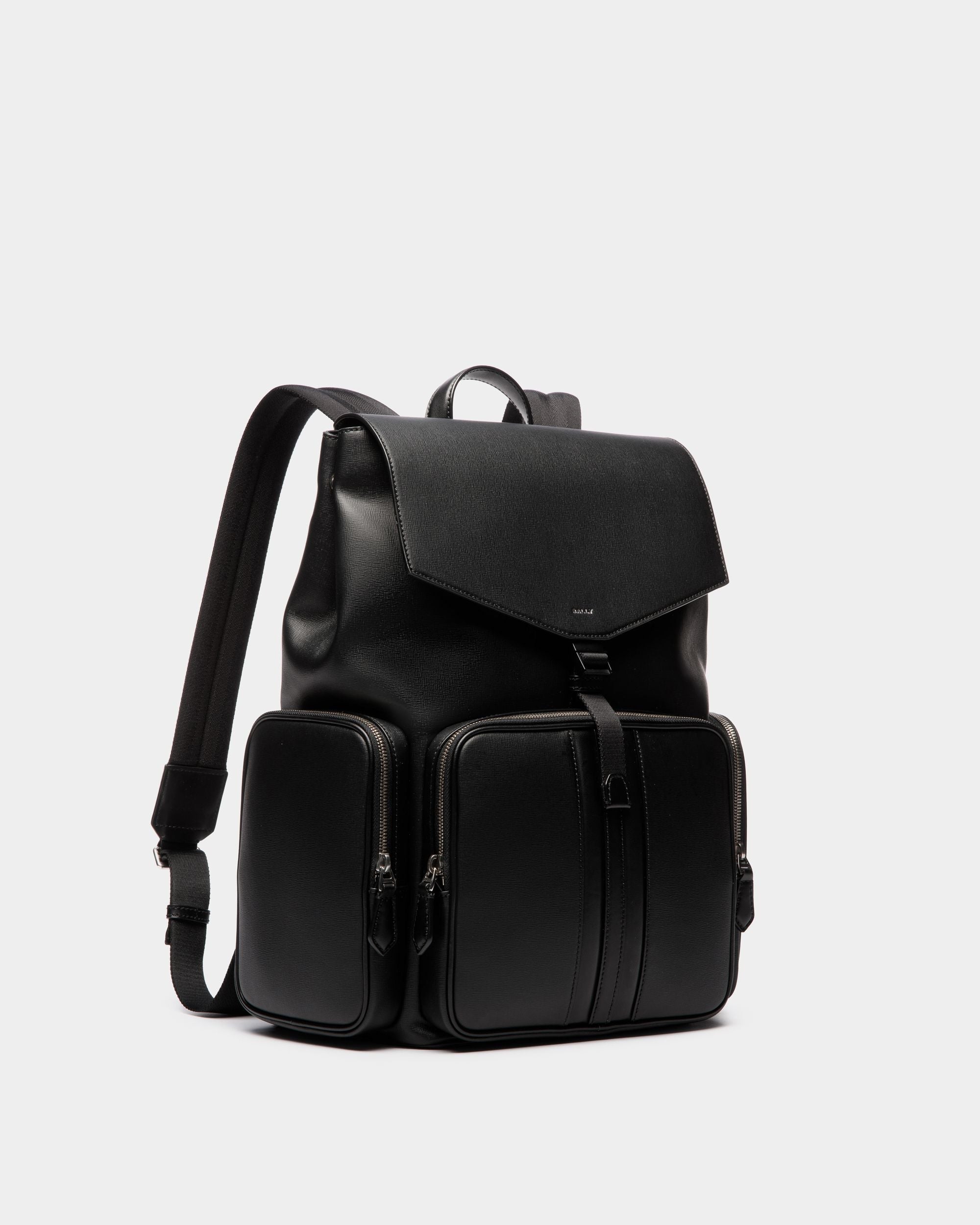 Mythos Backpack In Black Recycled Leather - Image 3