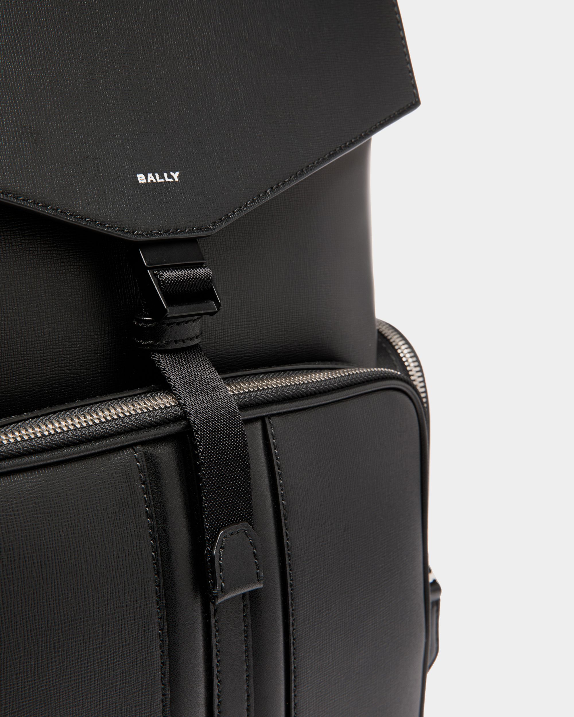 Mythos Backpack In Black Recycled Leather - Image 4