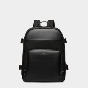Vogel Backpack In Black Nylon And Recycled Leather