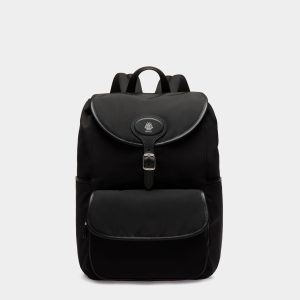 B-Light Backpack in Black Nylon and Leather