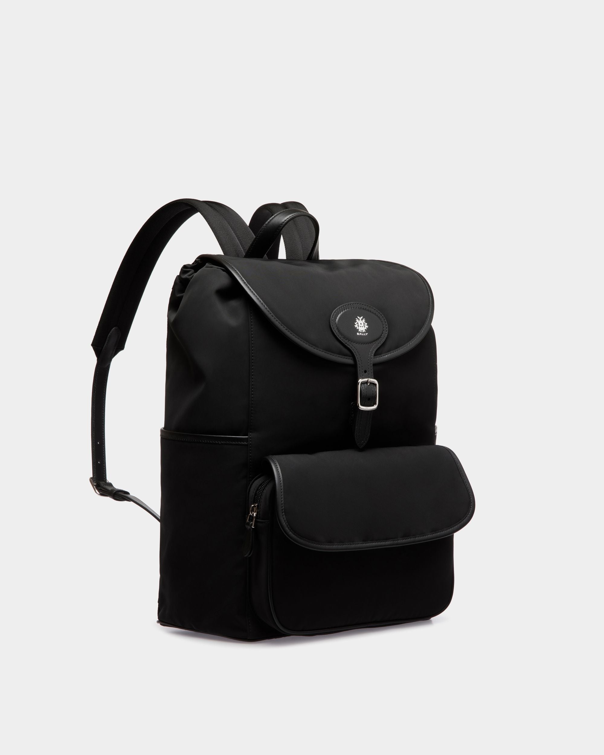 B-Light Backpack in Black Nylon and Leather - Image 3