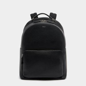 Capitol Backpack in Black Grained Leather