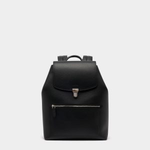 Capitol Backpack in Black Grained Leather