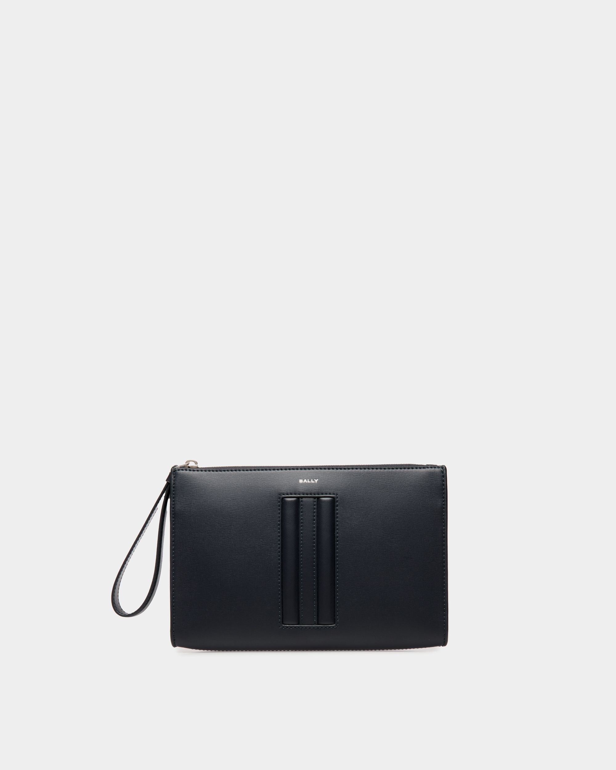 Mythos Pouch in Navy Blue Recycled Leather