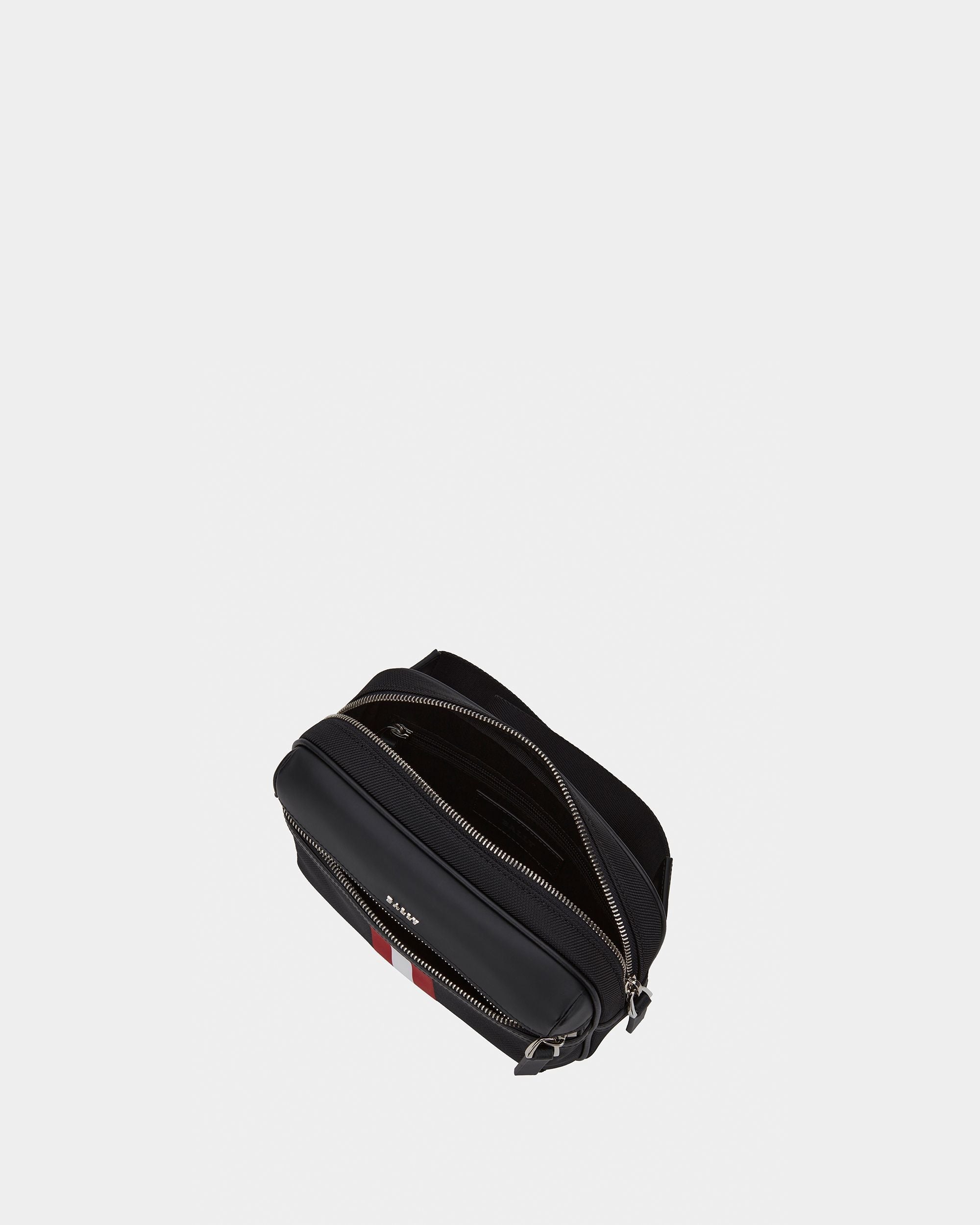 Travel Belt Bag in Black Fabric With a Bally Ribbon - Image 3