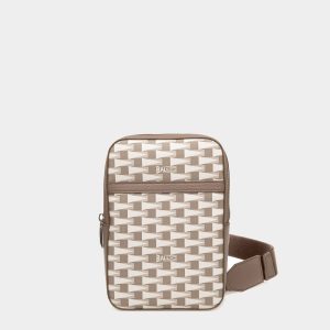 Pennant Sling Bag in Beige Pennant Motif TPU