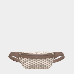 Pennant Belt Bag in Beige Pennant Motif TPU
