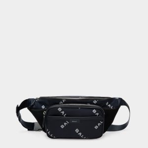 Code Belt Bag In Blue Printed Nylon
