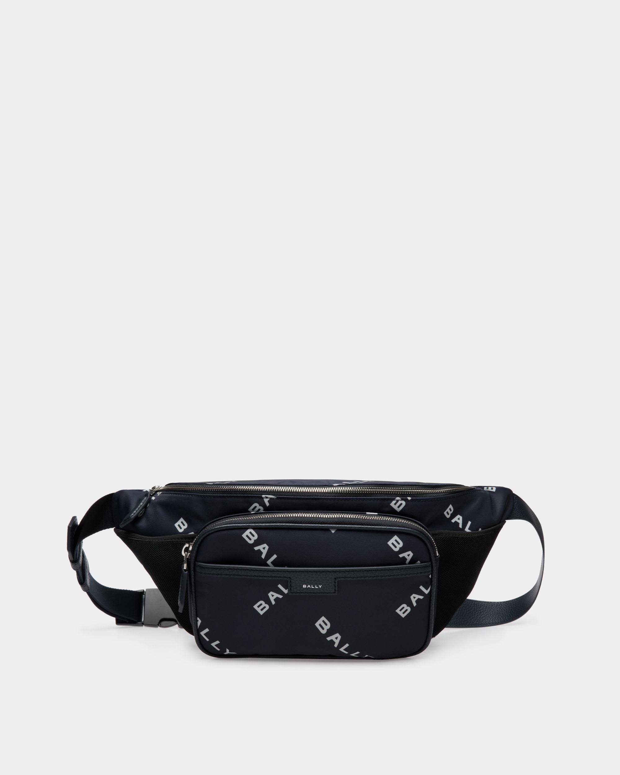 Code Belt Bag In Blue Printed Nylon