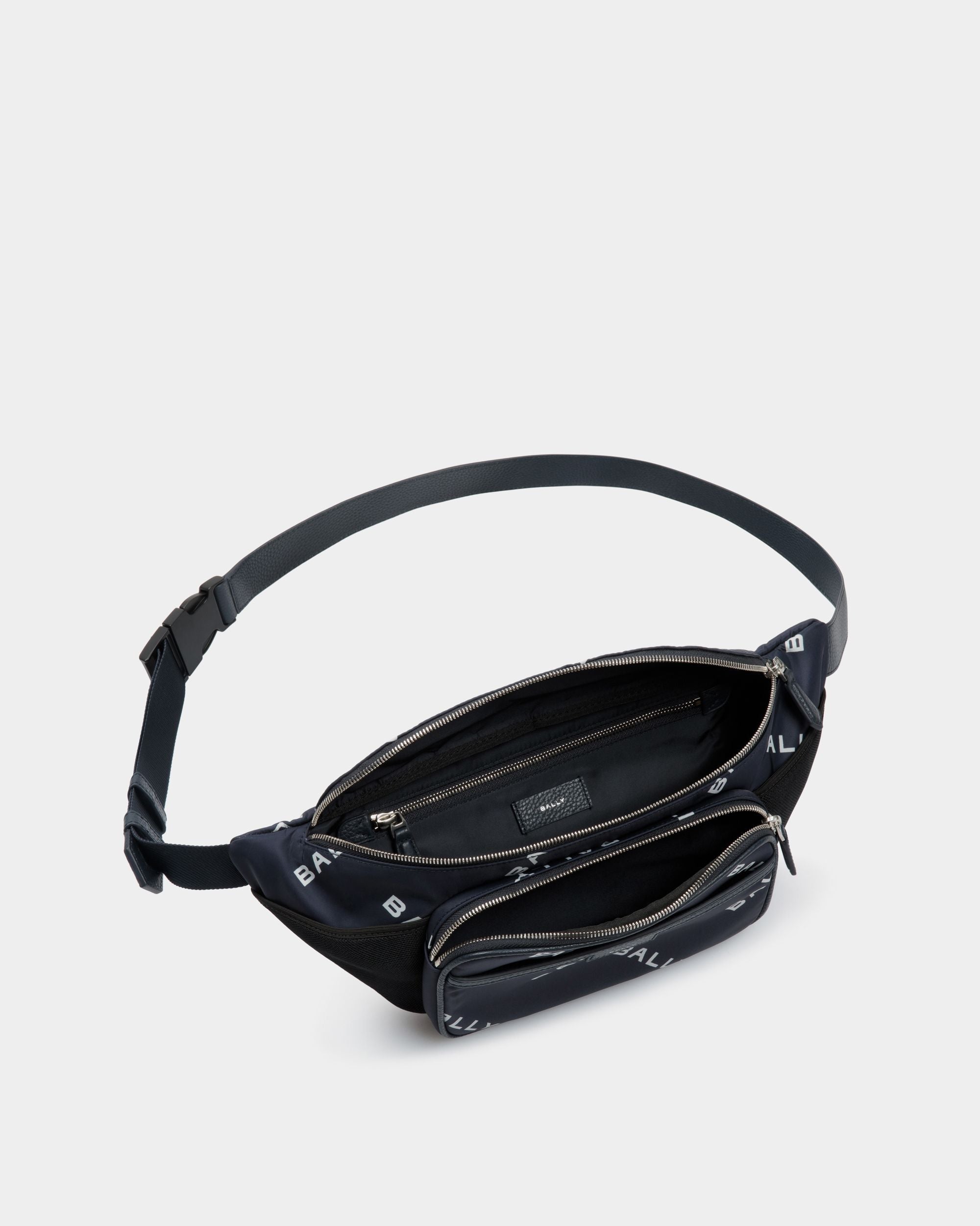 Code Belt Bag In Blue Printed Nylon - Image 5