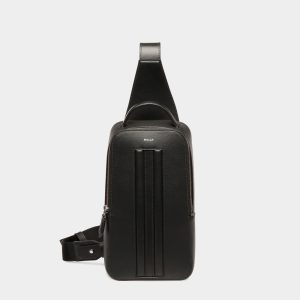 Mythos Sling Bag In Black Recycled Leather