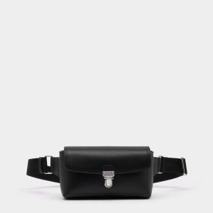 Capitol Belt Bag in Black Grained Leather
