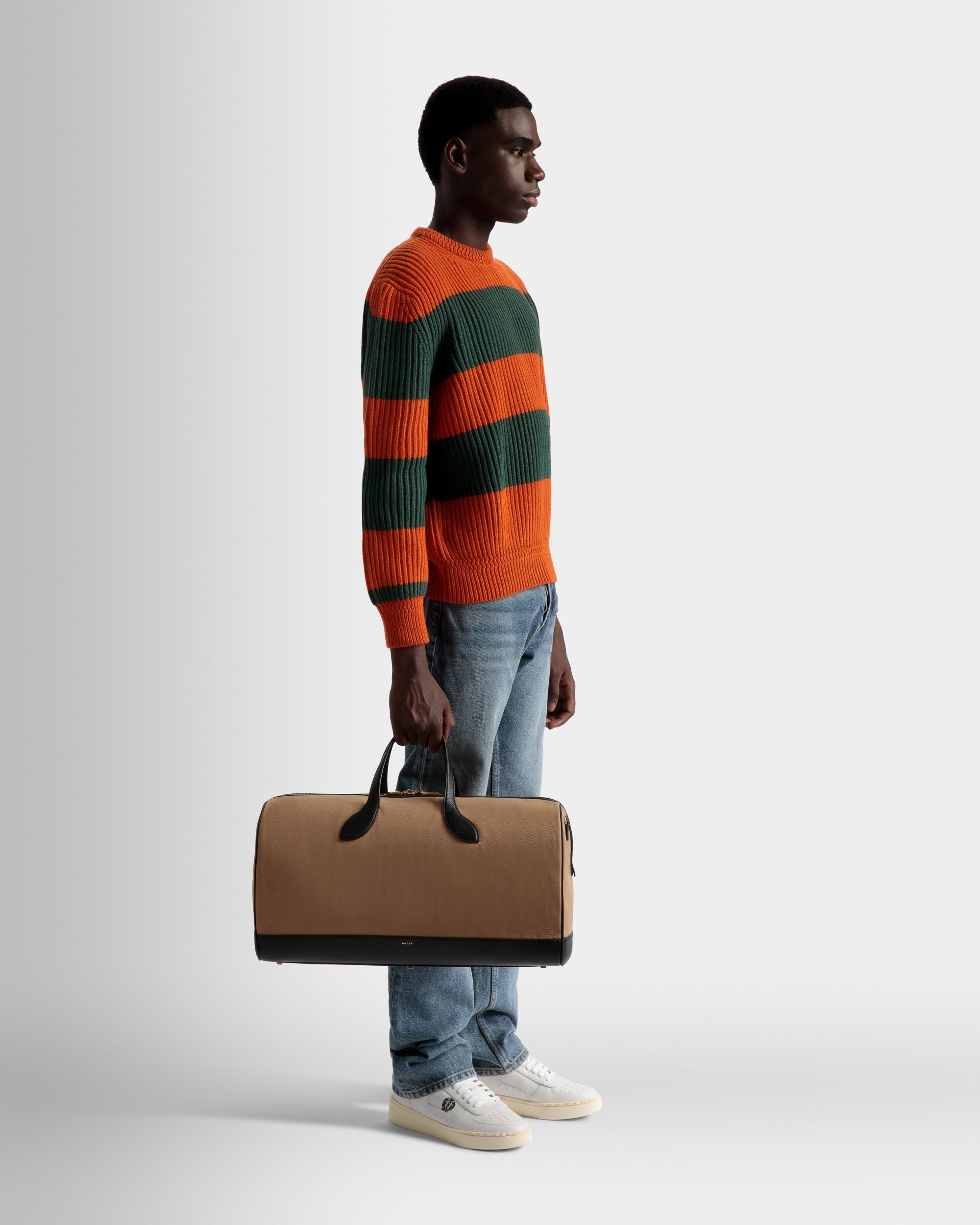 Bar Weekender In Sand And Black Fabric And Leather - Image 2