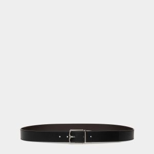 Country 35mm Reversible And Adjustable Belt In Black And Ebano Leather
