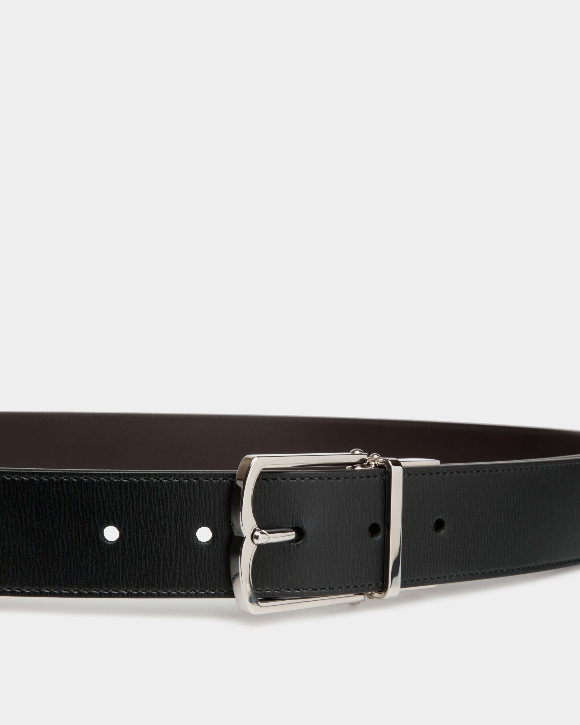Country 35mm Reversible And Adjustable Belt In Black And Ebano Leather - Image 3
